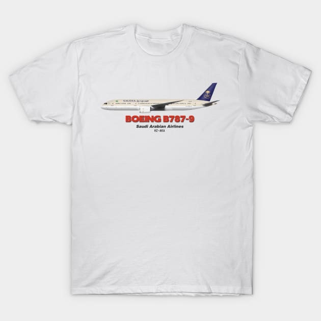 Boeing B787-9 - Saudi Arabian Airlines T-Shirt by TheArtofFlying